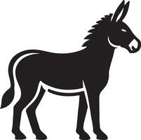 Flat design donkey silhouette isolated on white background vector