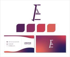 Modern Business Card Design with Gradient and Logo vector