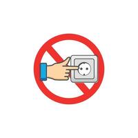 illustration of a sign that does not touch the socket. vector
