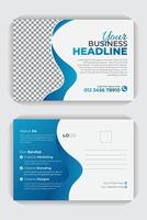 Creative modern corporate business postcard EDDM design template, Double sided layout, Business postcard template design, simple and clean modern minimal postcard. vector
