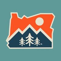 Oregon State Map with retro line, nature design, perfect for print, apparel, sticker, etc vector