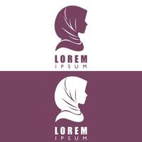 Woman's head wearing a hijab with a silhouette model vector