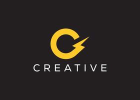 Minimal and professional Letter C thunder logo design template vector