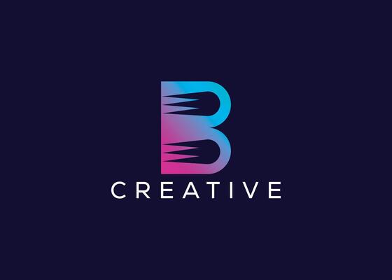 Minimal and professional abstract B icon logo design template