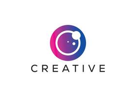 Minimal and professional eye lens logo design template vector