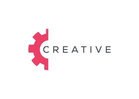 Minimal and professional abstract Gear setting logo design template vector