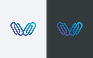 Minimal and professional letter w abstract technology logo design template vector