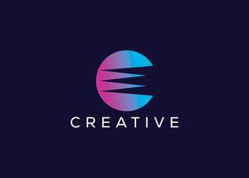 Minimal and professional abstract C icon logo design template vector