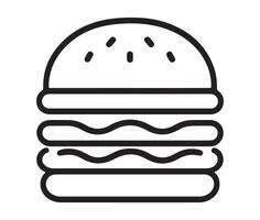 Burger icon isolated on white background. Modern and editable burger icon silhouette vector
