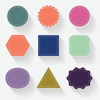 Colorful blank shadow badges set in retro style vector
