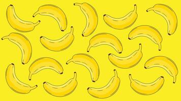 Bright Yellow Banana Pattern Background vector