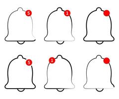 Bell notification icons. Chat notification or message notification symbols. vector