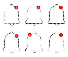 Bell notification simple icons. Chat notification or message notification symbols. vector