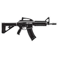 Assault rifle silhouette on a white background vector