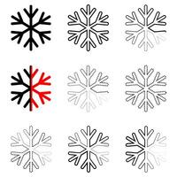 Snowflake simple line style flat design. Christmas and winter theme. vector