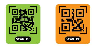 Fake QR code scan me symbol illustration. vector