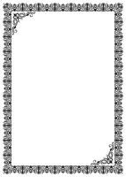black elegant complex pattern frame and a classic, abstract vintage corner vector