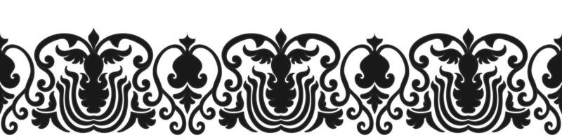 black seamless abstract border For producing carpets, cloth, brushes vector