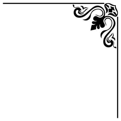 Thin line vintage corner. Medieval period of the Victorian dynasty. Fancy black monogram frame design element abstract icon collection Flower simple symbol