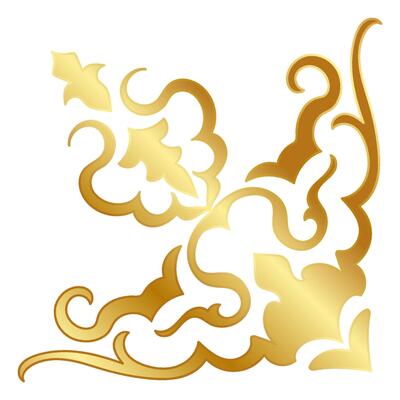 Gold vintage baroque corner ornament retro pattern antique style acanthus. Decorative design element filigree calligraphy. You can use for wedding decoration of greeting card and laser cutting.