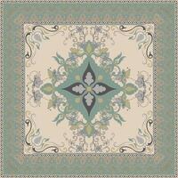 Oriental Persian Floral Pattern Floor Rug patterned carpet Square carpet pattern, mat, scarf vector