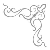 Vintage corner. Abstract pattern. Rolled tree. Gray corner on white background. for decoration vector