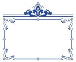 envelope blue abstract lines Thai pattern lines for the frame border on white background vector