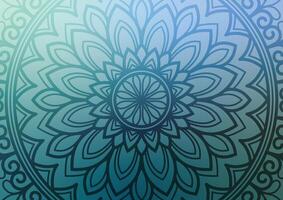 Blue mandala line pattern geometry background vector