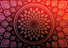 Abstract red gradient mandala light background vector