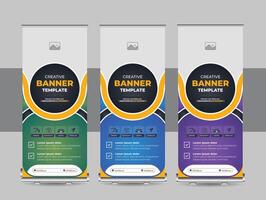 Business rollup banner template, pull up, display banner, x-banner, flag-banner, exhibition banner design template or Roll up banner stand for your company vector