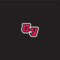 dynamic line monogram logo cool esport concept QY bold sporty gaming style letter vector