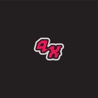 dynamic line monogram logo cool esport concept PX bold sporty gaming style letter vector