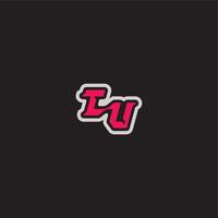 cool esport concept TU dynamic line monogram logo letter bold sporty gaming style vector
