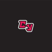 dynamic line monogram logo cool esport concept CY bold sporty gaming style letter vector