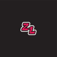 ZL letter cool esport concept bold sporty gaming style dynamic line monogram logo vector