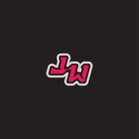 dynamic line monogram logo cool esport concept LW bold sporty gaming style letter vector