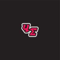 YE letter cool esport concept bold sporty gaming style dynamic line monogram logo vector