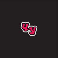 YY letter cool esport concept bold sporty gaming style dynamic line monogram logo vector