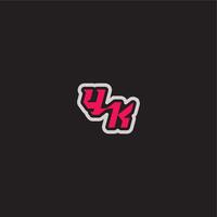 YK letter cool esport concept bold sporty gaming style dynamic line monogram logo vector