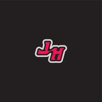 dynamic line monogram logo cool esport concept LH bold sporty gaming style letter vector