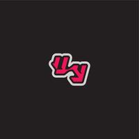 cool esport concept UY dynamic line monogram logo letter bold sporty gaming style vector