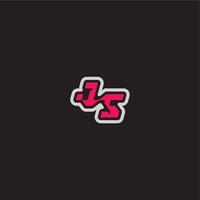 bold sporty gaming style dynamic line monogram logo letter cool esport concept JS vector