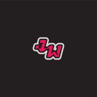 bold sporty gaming style dynamic line monogram logo letter cool esport concept JW vector