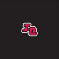 bold sporty gaming style dynamic line monogram logo letter cool esport concept IQ vector