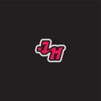 bold sporty gaming style dynamic line monogram logo letter cool esport concept JH vector