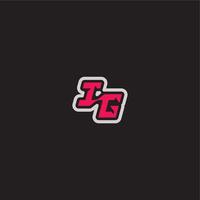 bold sporty gaming style dynamic line monogram logo letter cool esport concept IG vector