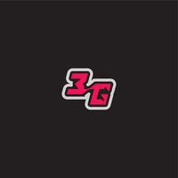 bold sporty gaming style EG cool esport concept dynamic line monogram logo letter vector