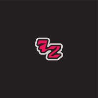 bold sporty gaming style FZ cool esport concept dynamic line monogram logo letter vector