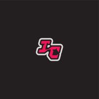 bold sporty gaming style dynamic line monogram logo letter cool esport concept IC vector