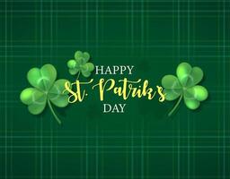 Happy St Patriks day banner element with shamrock leafs. vector